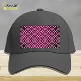 Pink White Quatrefoil Oil Rubbed Novelty License Plate Hat Cotton / Charcoal