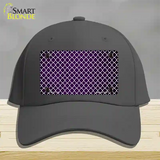 Purple White Quatrefoil Oil Rubbed Novelty License Plate Hat Cotton / Charcoal