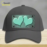 Mint White Quatrefoil Hearts Oil Rubbed Novelty License Plate Hat Cotton / Charcoal