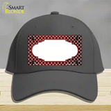 Red White Quatrefoil Scallop Oil Rubbed Novelty License Plate Hat Cotton / Charcoal