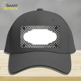 Gray White Quatrefoil Scallop Oil Rubbed Novelty License Plate Hat Cotton / Charcoal