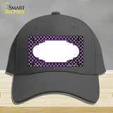 Purple White Quatrefoil Scallop Oil Rubbed Novelty License Plate Hat Cotton / Charcoal