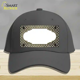 Gold White Quatrefoil Scallop Oil Rubbed Novelty License Plate Hat Cotton / Charcoal