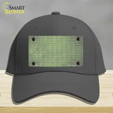 Lime Green White Small Chevron Oil Rubbed Novelty License Plate Hat Cotton / Charcoal