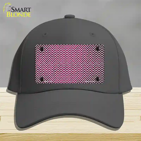 Pink White Small Chevron Oil Rubbed Novelty License Plate Hat Cotton / Charcoal