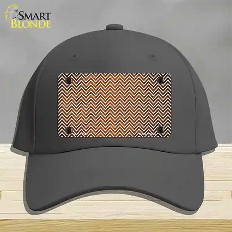 Orange White Small Chevron Oil Rubbed Novelty License Plate Hat Cotton / Charcoal