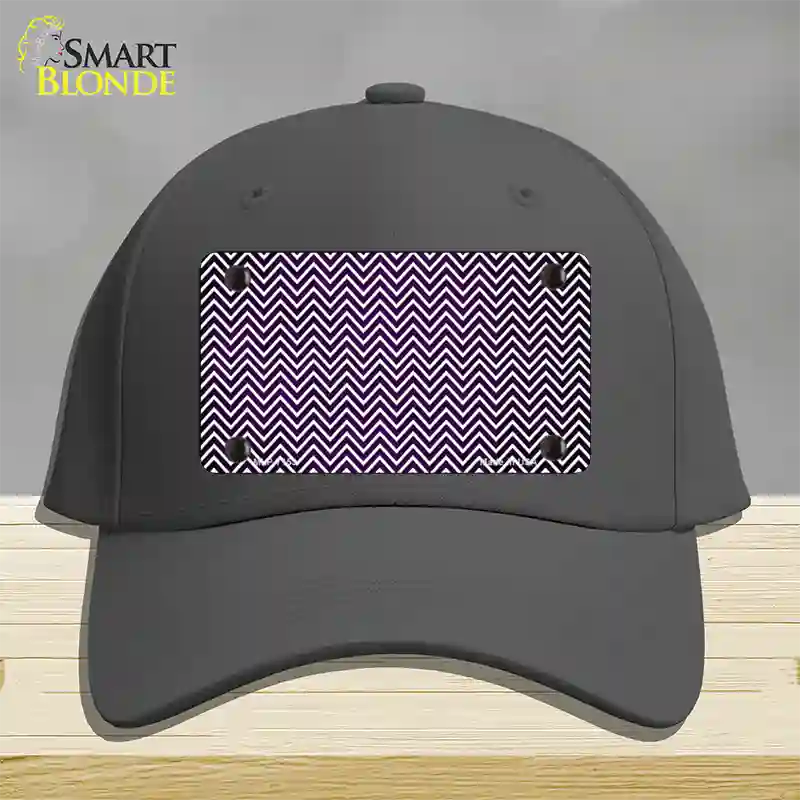 Purple White Small Chevron Oil Rubbed Novelty License Plate Hat Cotton / Charcoal