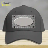 Gray White Small Chevron Oval Oil Rubbed Novelty License Plate Hat Cotton / Charcoal