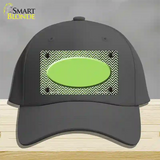 Lime Green White Small Chevron Oval Oil Rubbed Novelty License Plate Hat Cotton / Charcoal