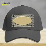 Gold White Small Chevron Oval Oil Rubbed Novelty License Plate Hat Cotton / Charcoal