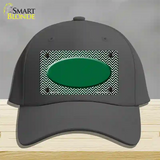 Green White Small Chevron Oval Oil Rubbed Novelty License Plate Hat Cotton / Charcoal