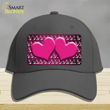 Pink White Anchor Hearts Oil Rubbed Novelty License Plate Hat Cotton / Charcoal