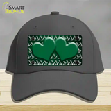 Green White Anchor Hearts Oil Rubbed Novelty License Plate Hat Cotton / Charcoal