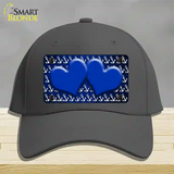 Blue White Anchor Hearts Oil Rubbed Novelty License Plate Hat Cotton / Charcoal