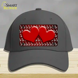 Red White Anchor Hearts Oil Rubbed Novelty License Plate Hat Cotton / Charcoal