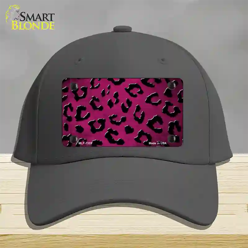 Pink Black Cheetah Oil Rubbed Novelty License Plate Hat Cotton / Charcoal