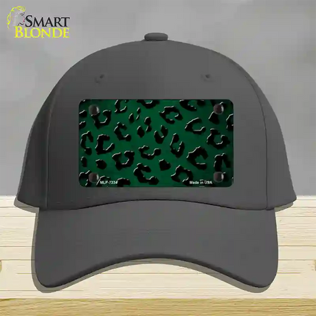 Green Black Cheetah Oil Rubbed Novelty License Plate Hat Cotton / Charcoal