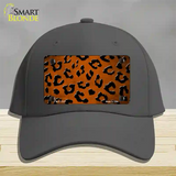 Orange Black Cheetah Oil Rubbed Novelty License Plate Hat Cotton / Charcoal