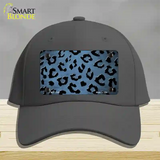 Light Blue Black Cheetah Oil Rubbed Novelty License Plate Hat Cotton / Charcoal