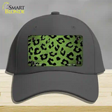 Lime Green Black Cheetah Oil Rubbed Novelty License Plate Hat Cotton / Charcoal