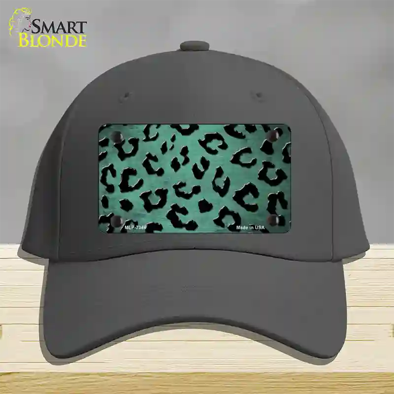 Mint Black Cheetah Oil Rubbed Novelty License Plate Hat Cotton / Charcoal