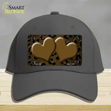 Brown Black Cheetah Hearts Oil Rubbed Novelty License Plate Hat Cotton / Charcoal