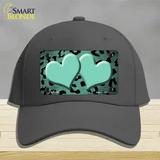 Mint Black Cheetah Hearts Oil Rubbed Novelty License Plate Hat Cotton / Charcoal