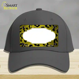 Yellow Black Cheetah Scallop Oil Rubbed Novelty License Plate Hat Cotton / Charcoal