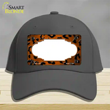 Orange Black Cheetah Scallop Oil Rubbed Novelty License Plate Hat Cotton / Charcoal