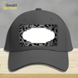 Gray Black Cheetah Scallop Oil Rubbed Novelty License Plate Hat Cotton / Charcoal