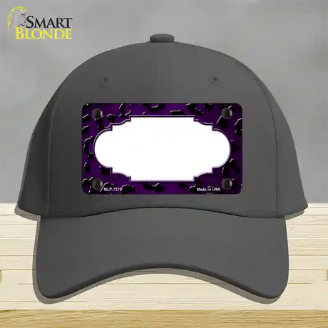 Purple Black Cheetah Scallop Oil Rubbed Novelty License Plate Hat Cotton / Charcoal