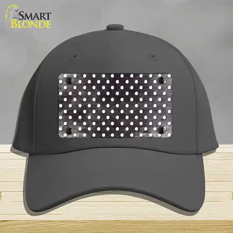 Black White Small Dots Oil Rubbed Novelty License Plate Hat Cotton / Charcoal