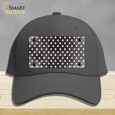 Black White Small Dots Oil Rubbed Novelty License Plate Hat Cotton / Charcoal