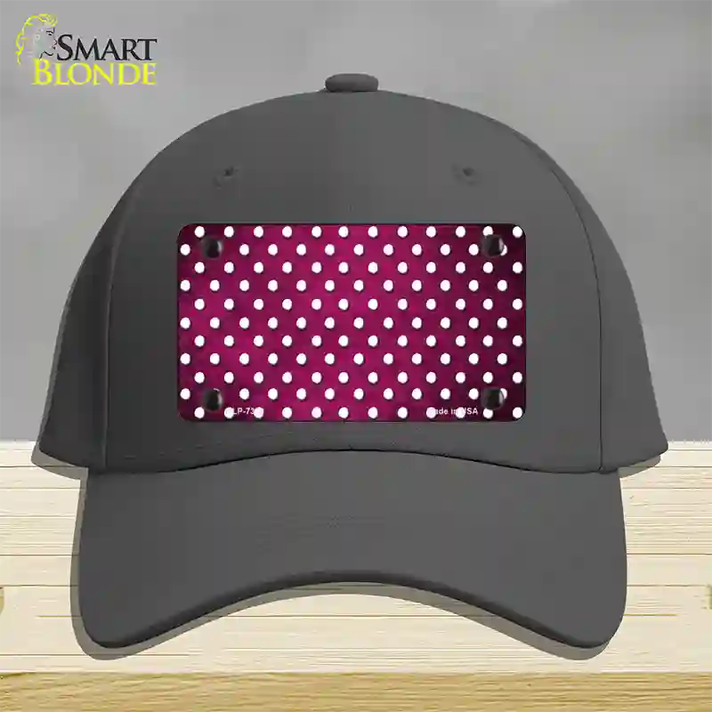 Pink White Small Dots Oil Rubbed Novelty License Plate Hat Cotton / Charcoal