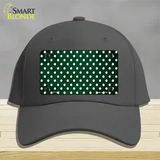 Green White Small Dots Oil Rubbed Novelty License Plate Hat Cotton / Charcoal