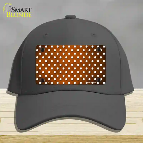 Orange White Small Dots Oil Rubbed Novelty License Plate Hat Cotton / Charcoal