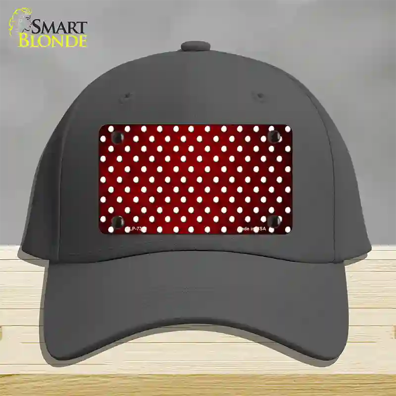 Red White Small Dots Oil Rubbed Novelty License Plate Hat Cotton / Charcoal