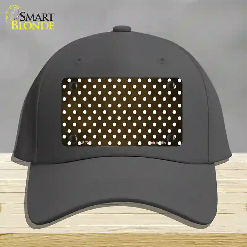 Brown White Small Dots Oil Rubbed Novelty License Plate Hat Cotton / Charcoal