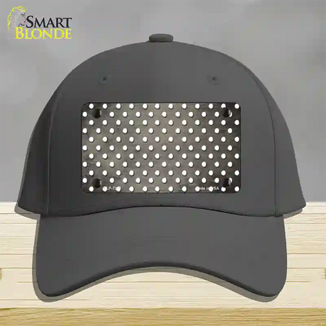 Tan White Small Dots Oil Rubbed Novelty License Plate Hat Cotton / Charcoal