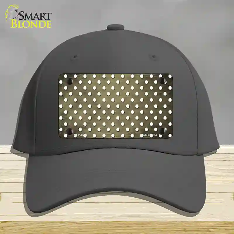 Gold White Small Dots Oil Rubbed Novelty License Plate Hat Cotton / Charcoal