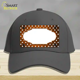 Orange White Small Dots Scallop Oil Rubbed Novelty License Plate Hat Cotton / Charcoal