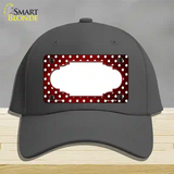 Red White Small Dots Scallop Oil Rubbed Novelty License Plate Hat Cotton / Charcoal