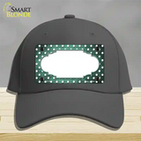 Mint White Small Dots Scallop Oil Rubbed Novelty License Plate Hat Cotton / Charcoal