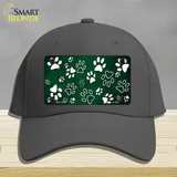 Green White Paw Oil Rubbed Novelty License Plate Hat Cotton / Charcoal