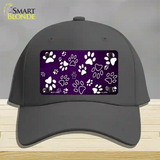 Purple White Paw Oil Rubbed Novelty License Plate Hat Cotton / Charcoal