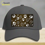 Brown White Paw Oil Rubbed Novelty License Plate Hat Cotton / Charcoal