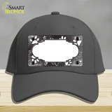 Paw Scallop Black White Novelty License Plate Hat Cotton / Charcoal