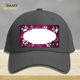 Paw Scallop Pink White Novelty License Plate Hat Cotton / Charcoal