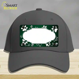 Paw Scallop Green White Novelty License Plate Hat Cotton / Charcoal