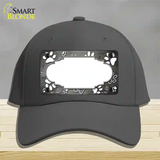 Paw Scallop Gray White Novelty License Plate Hat Cotton / Charcoal